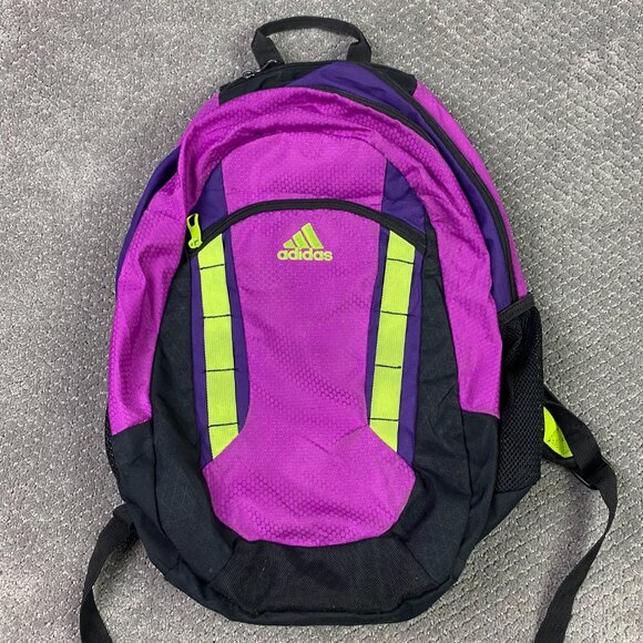Adidas Backpack Excel V Flash Purple Solar Yellow Unisex Men's Women's Bag - Picture 1 of 14